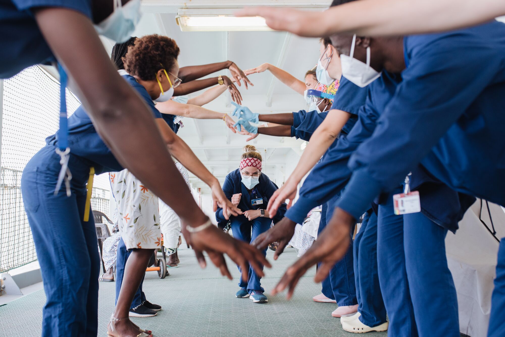 People
Medical professionals serve alongside maritime crew, engineers, cooks, teachers, IT specialists and many others.